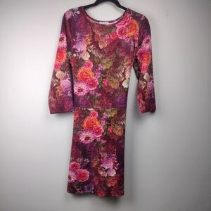 Tamsy Rose Print Floral Dress